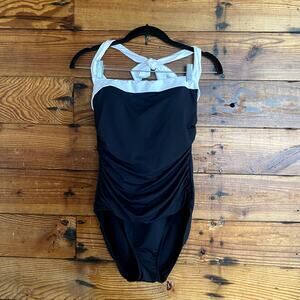 Lauren Ralph Lauren Bel Air shirred bandeau one-piece swimsuit Size 10